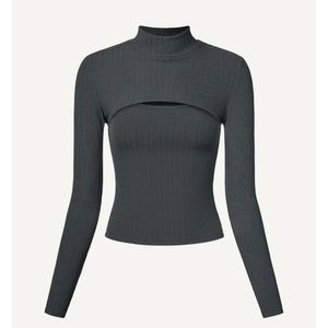 OGL Textured Tank & Mock Neck Shrug Two-Pieces Set